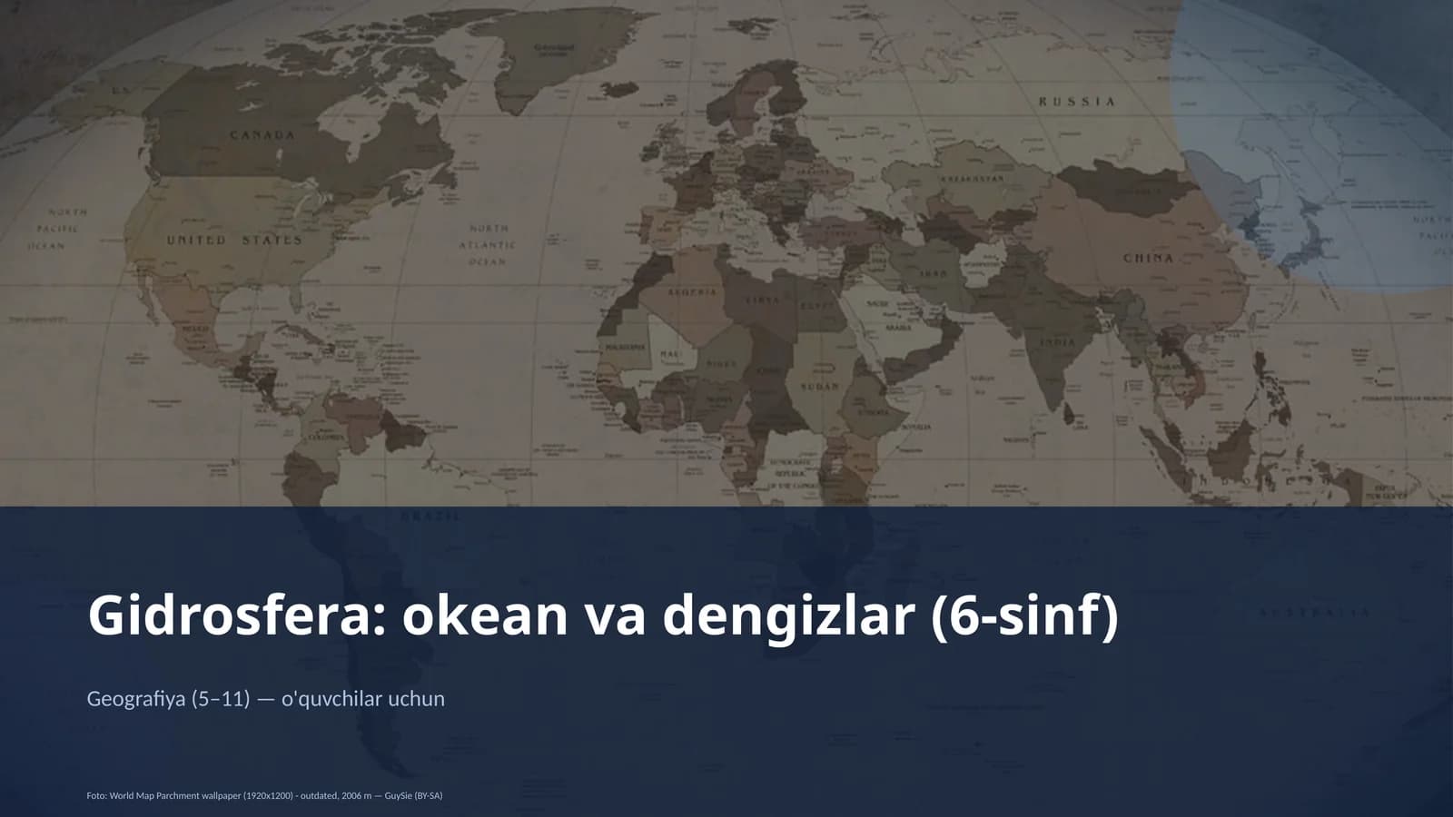 Gidrosfera: okean va dengizlar (6-sinf)