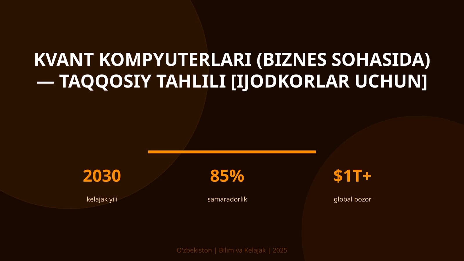 Kvant kompyuterlari (biznes sohasida) — taqqosiy tahlili [IJODKORLAR UCHUN]