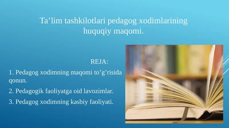 Pedagog xodimning maqomi