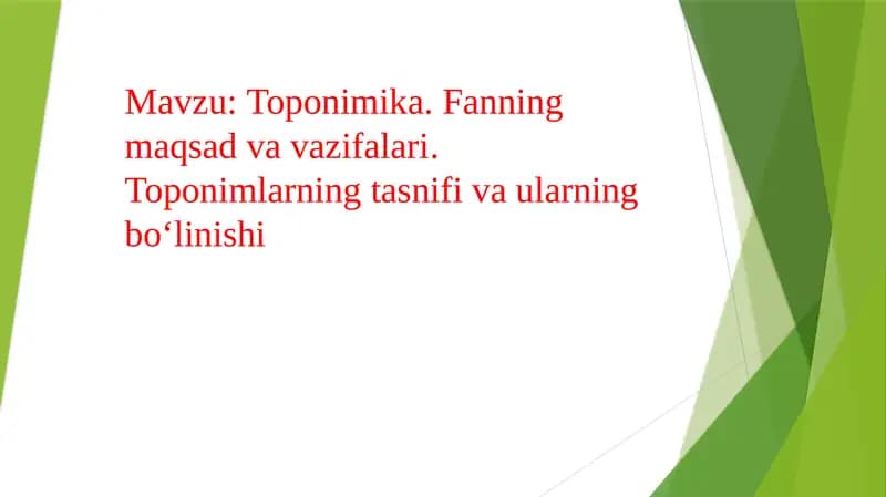 Toponimika