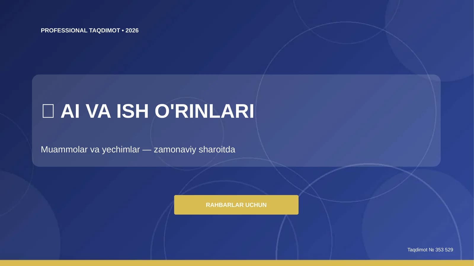 AI va ish o'rinlari: muammolar va yechimlar