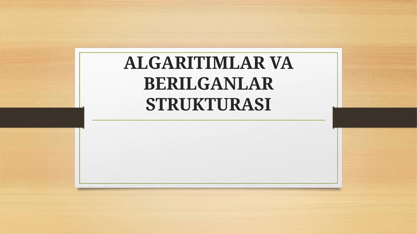 ALGARITIMLAR VA BERILGANLAR STRUKTURASI