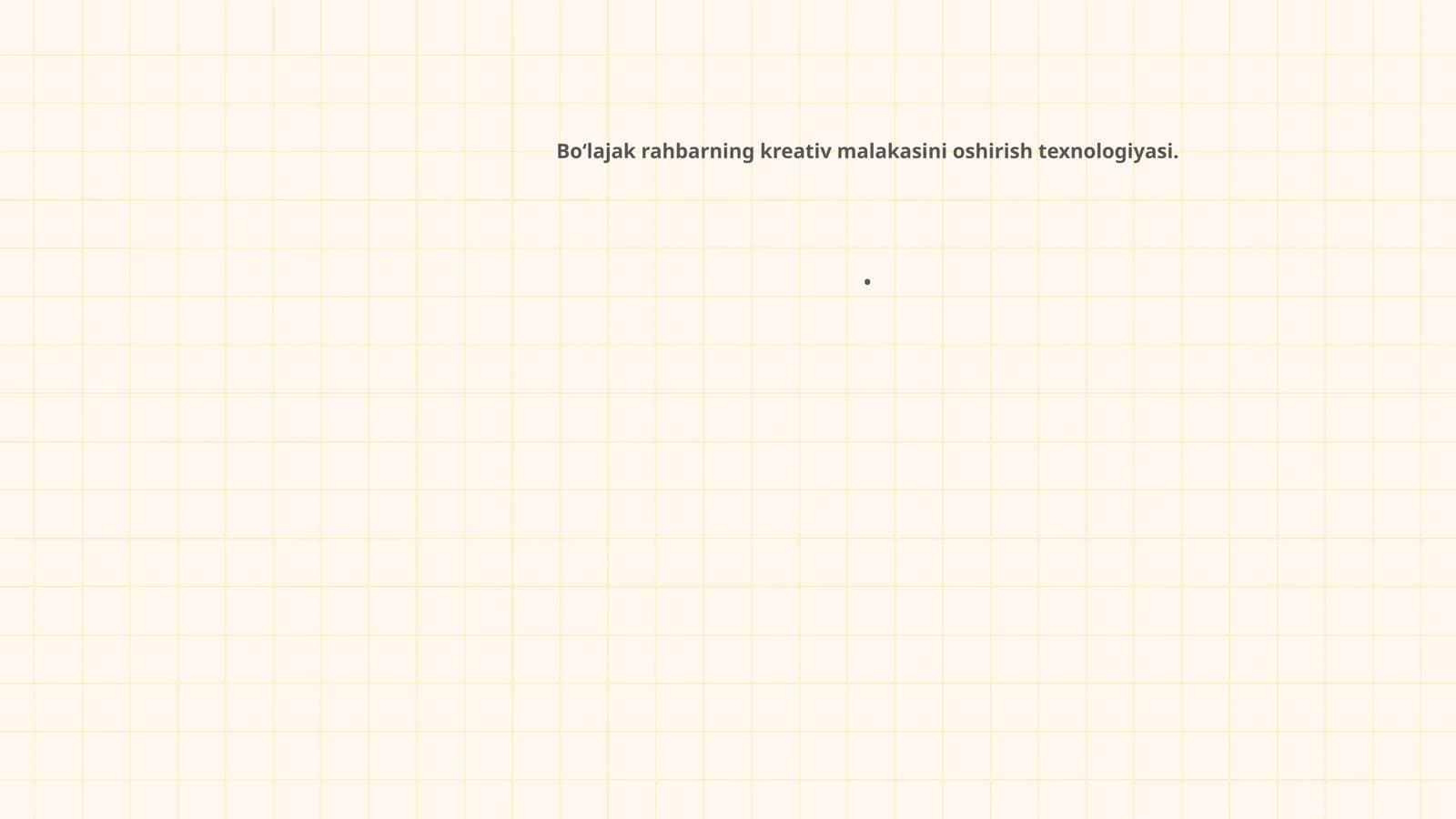 Bo‘lajak rahbarning kreativ malakasini oshirish texnologiyasi