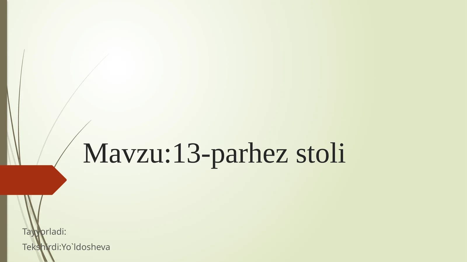 13-parhez stoli
