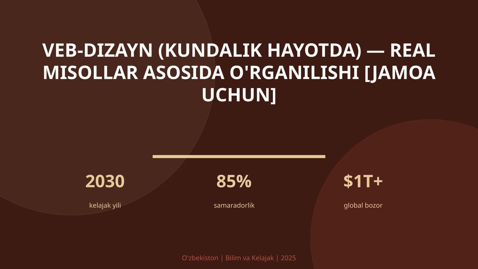 VEB-DIZAYN (KUNDALIK HAYOTDA) — REAL MISOLLAR ASOSIDA O'RGANILISHI [JAMOA UCHUN]
