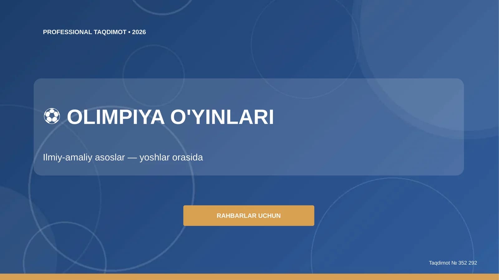 Olimpiya O'yinlari: Ilmiy-amaliy asoslar