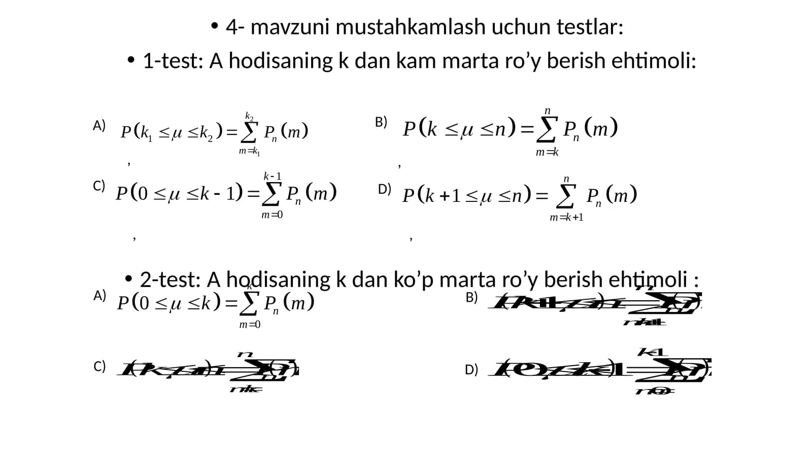 Testlar