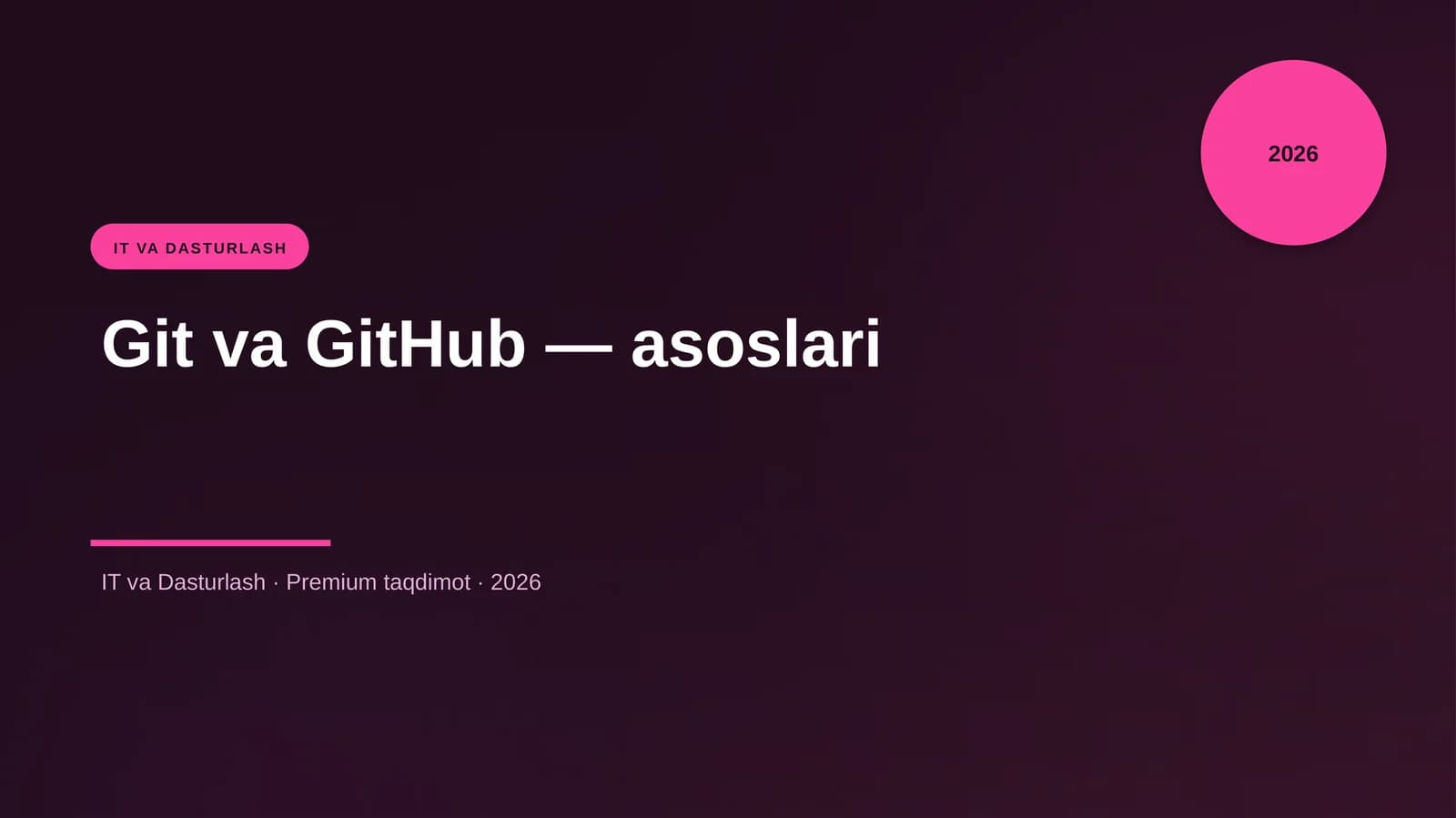 Git va GitHub — asoslari