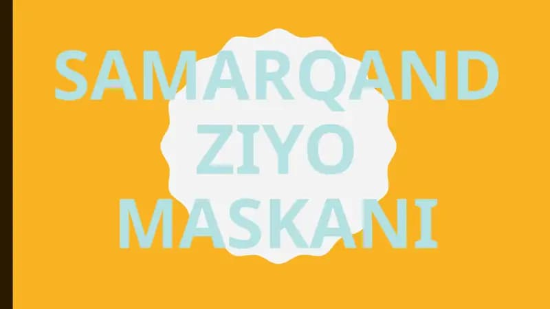 SAMARQANDZIYOMASKANI