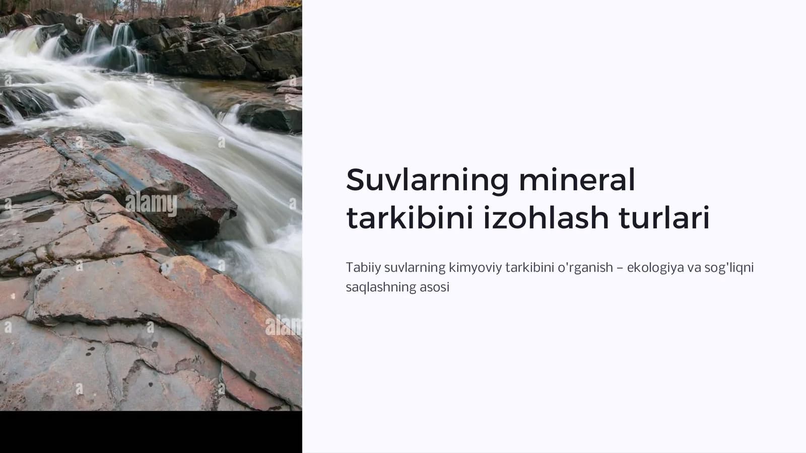 Suvlarning mineral tarkibini izohlash turlari