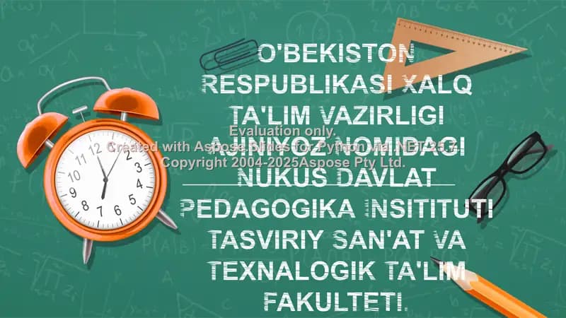 Tasviriy san'at va muhandislik grafikasi Ta'lim Prezentatsiyasi