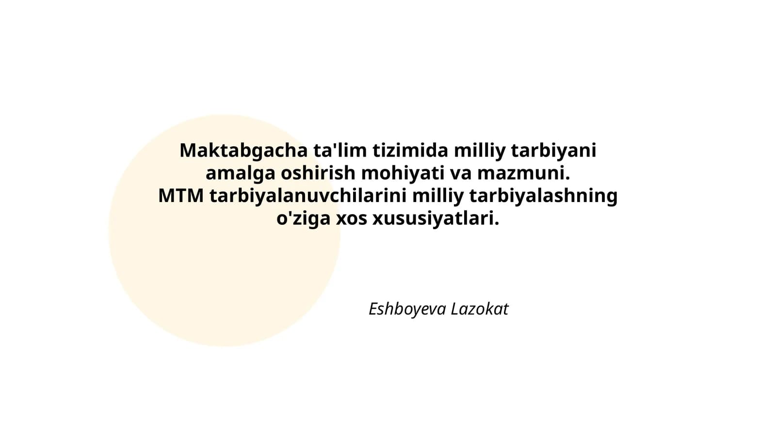 Eshboyeva Lazokat