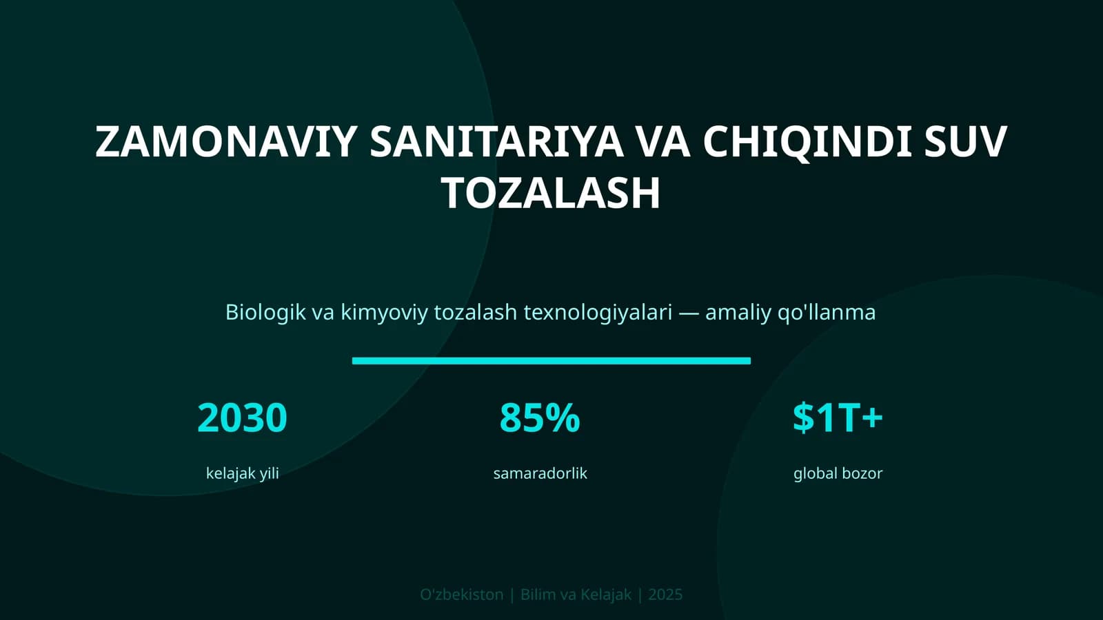 Biologik va kimyoviy tozalash texnologiyalari — amaliy qo'llanma