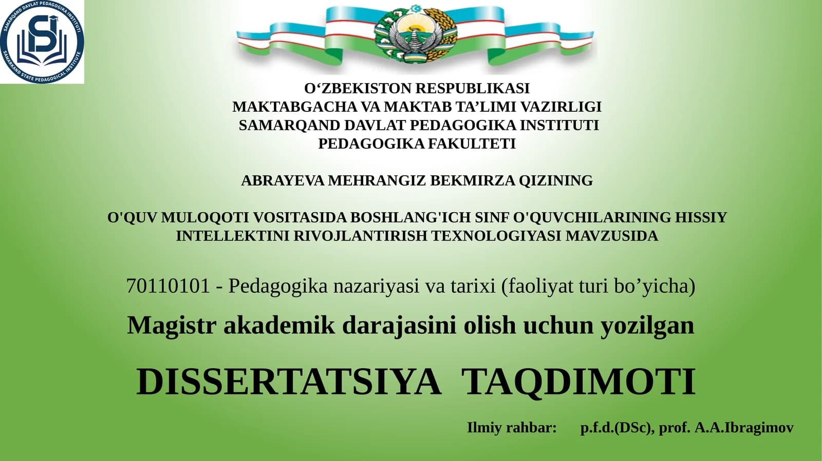 O’quv muloqoti vositasida boshlang’ich sinf o’quvchilarining hissiy intelektini rivojlantirish texno