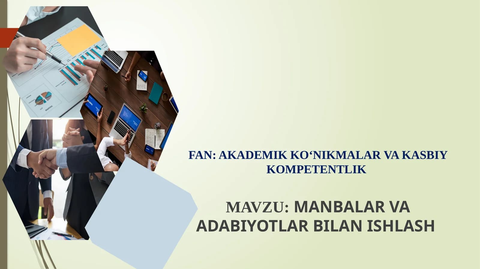 Manbalar va Adabiyotlar Bilan Ishlash AKKK