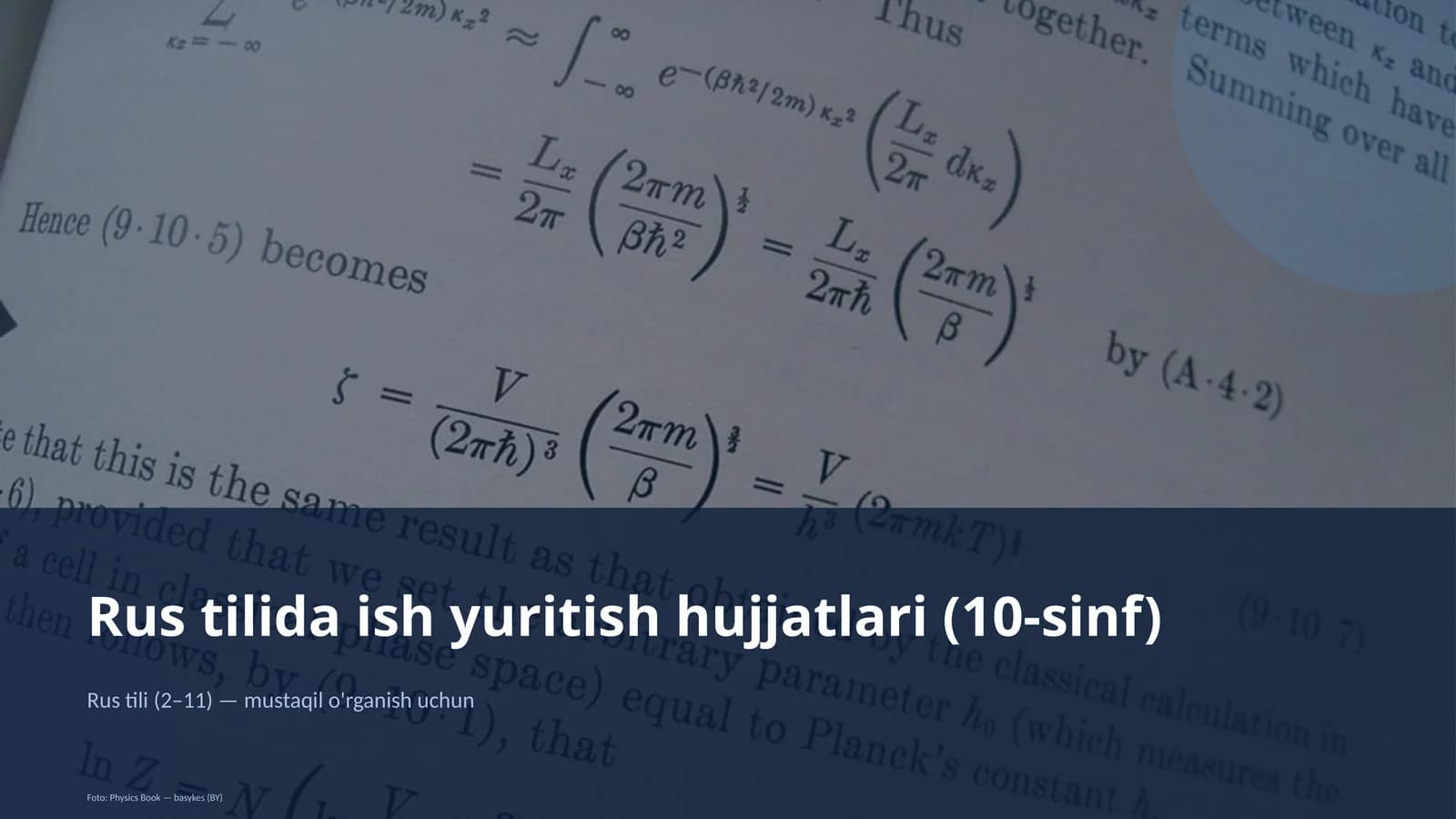 Rus tilida ish yuritish hujjatlari (10-sinf)