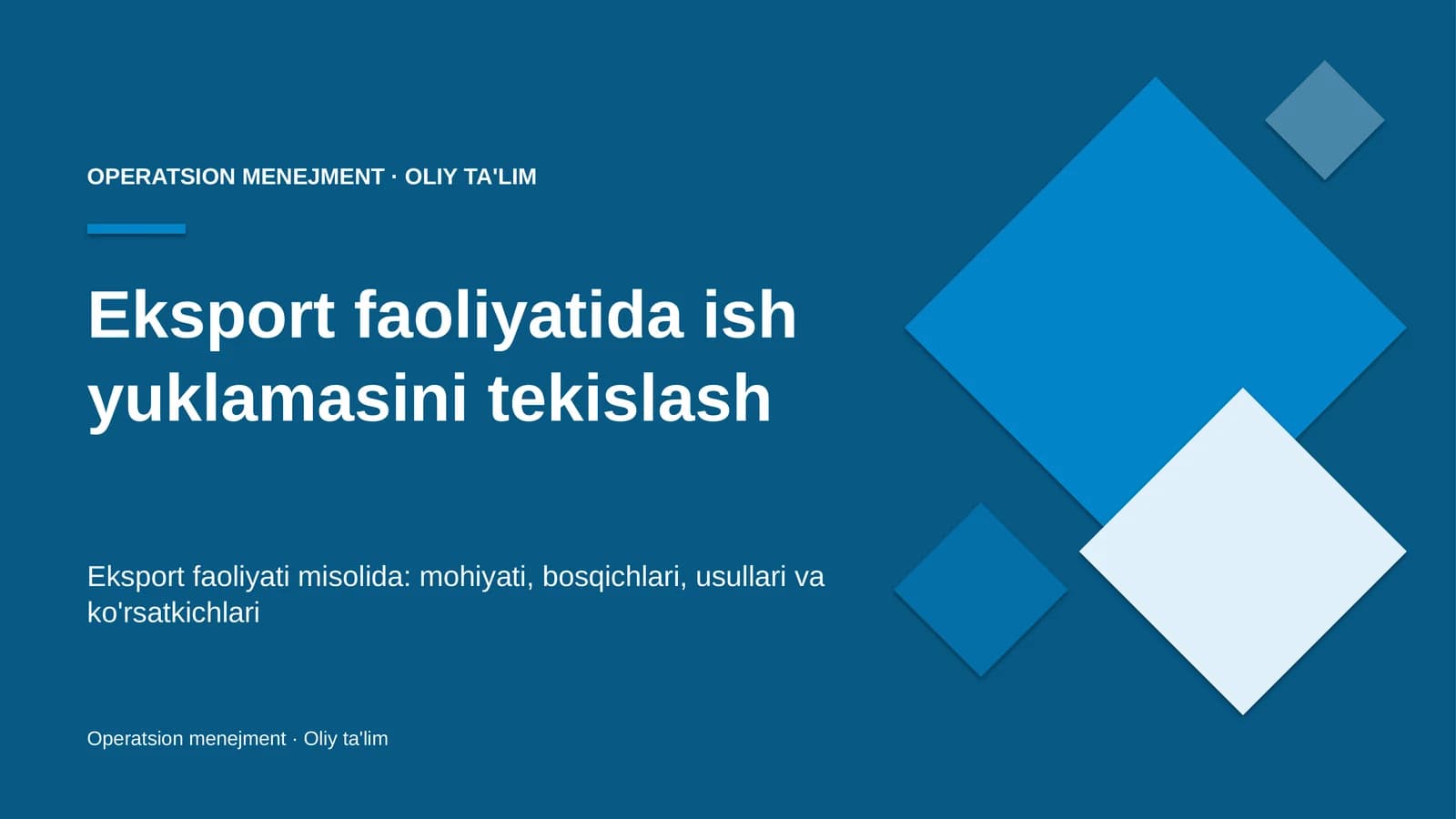 eksport faoliyatida ish yuklamasini tekislash 4395