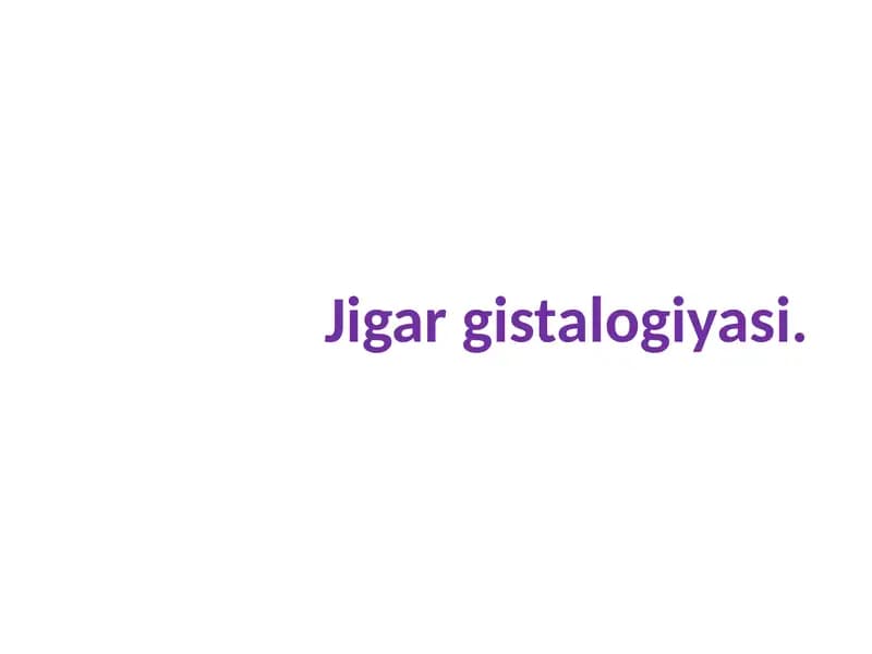 Jigar gistalogiyasi