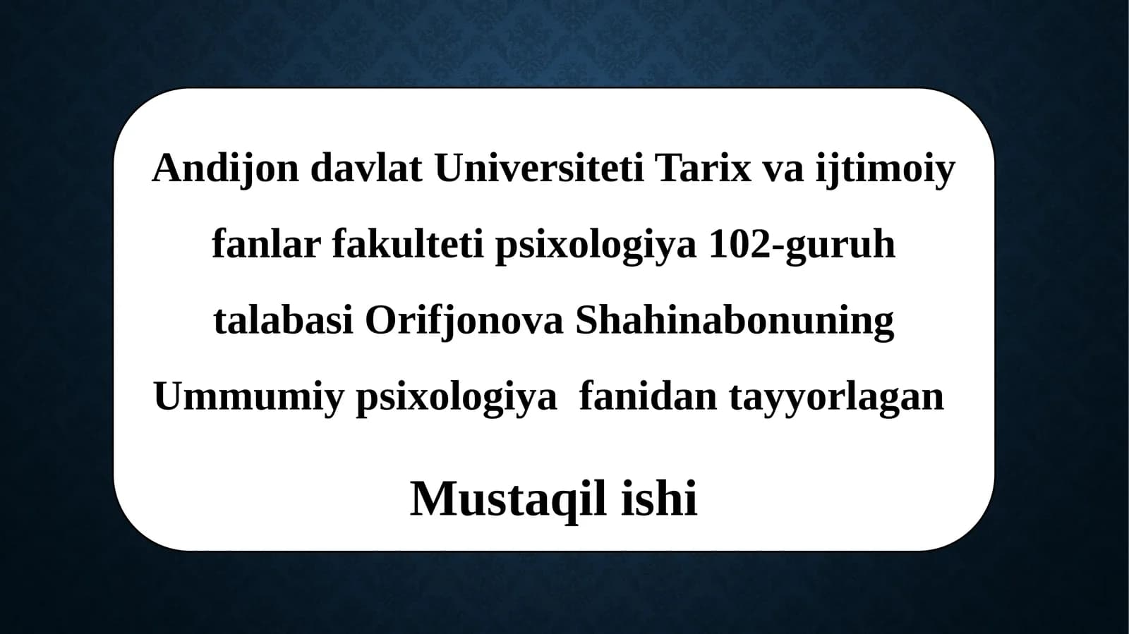 Psixologiyadashaxsningo'rganishlarnazariyasi