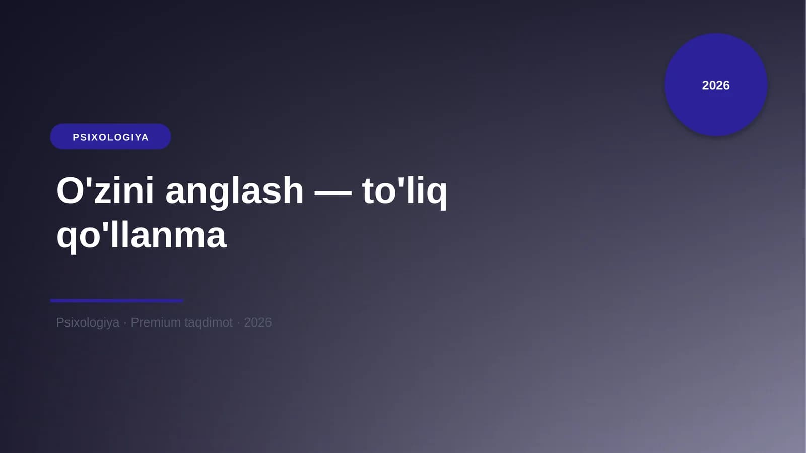O'zini anglash — to'liq qo'llanma