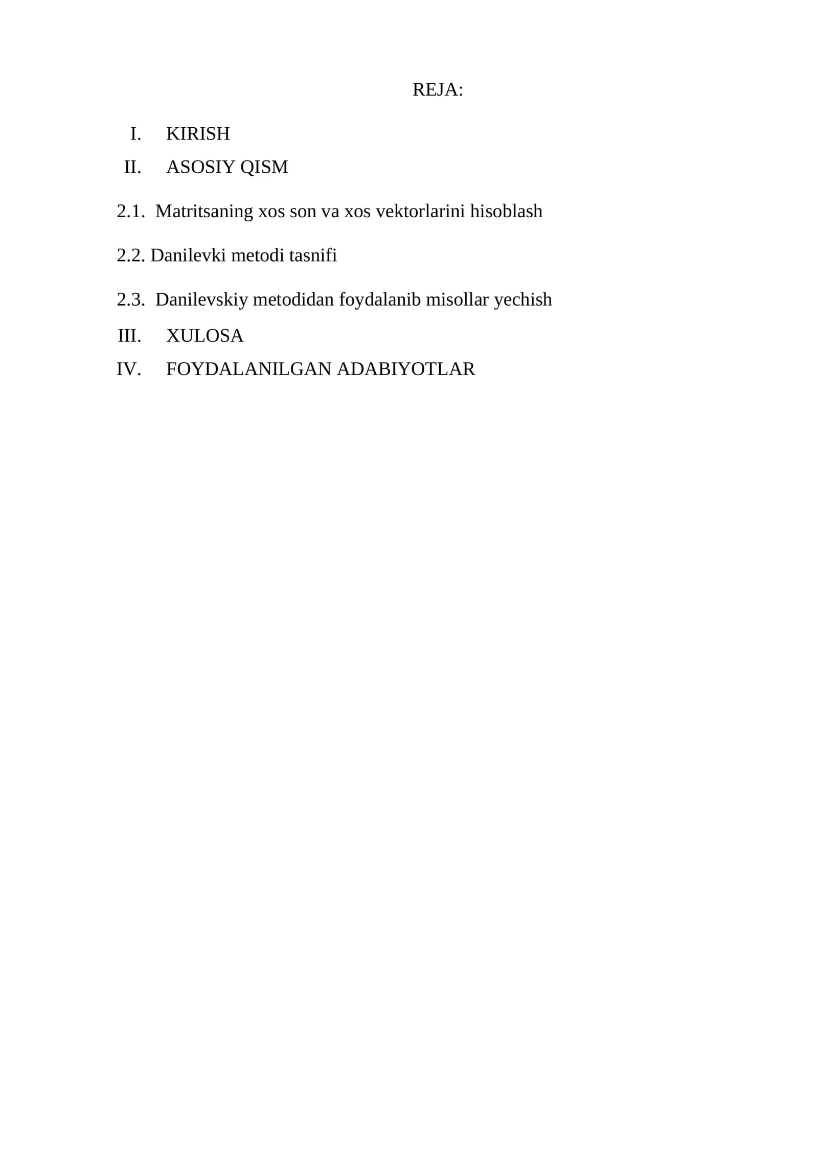 Matritsaning xos son va xos vektorlarini hisoblash