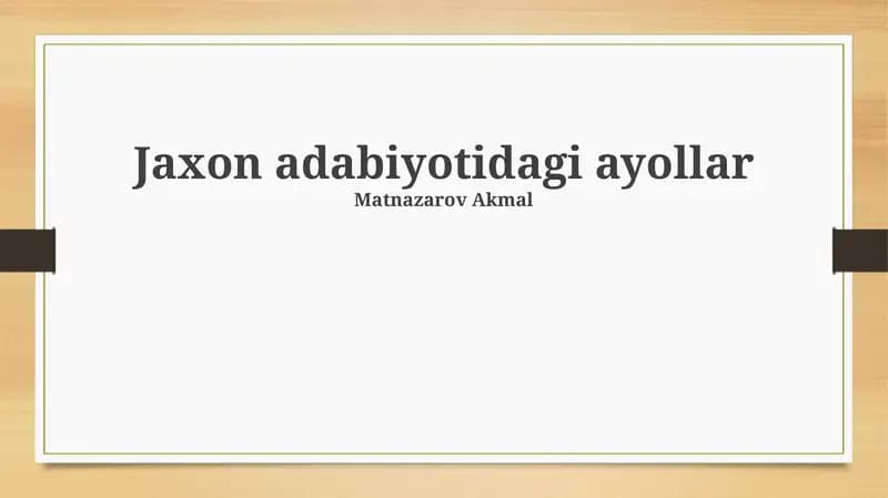 Jaxon adabiyotida ayollar