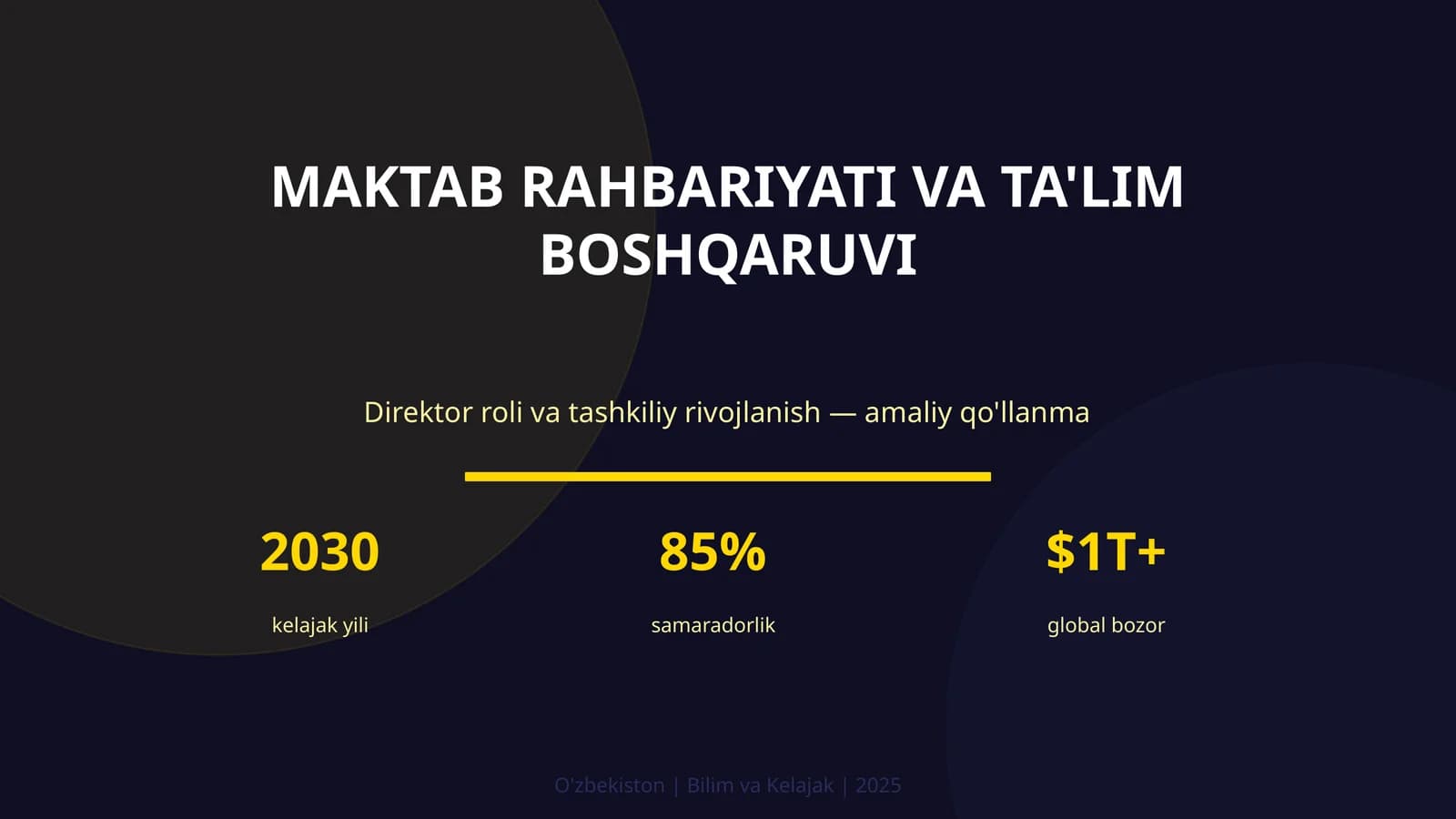 MAKTAB RAHBARIYATI VA TA'LIM BOSHQARUVI
