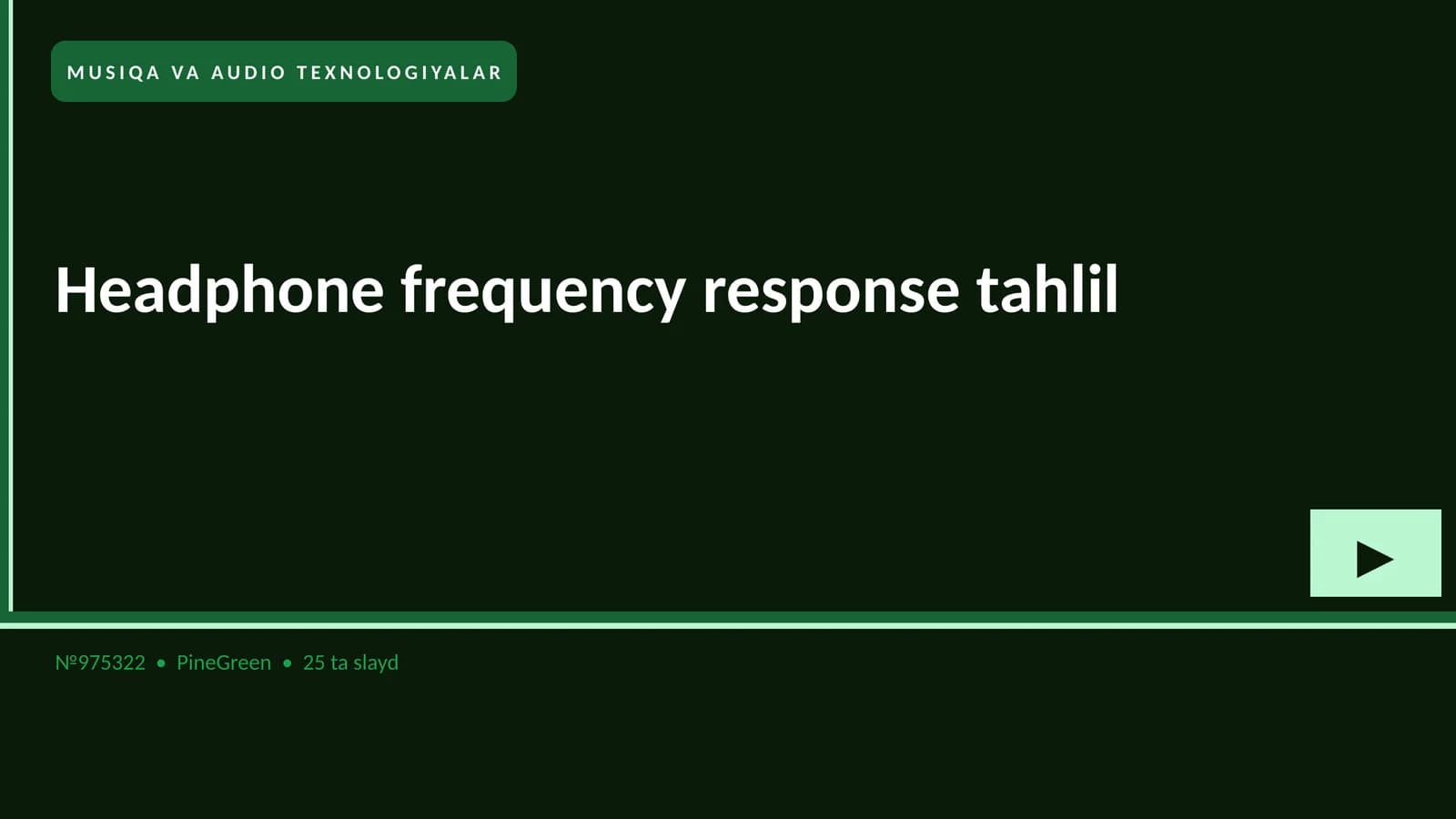 MUSIQA VA AUDIO TEXNOLOGIYALAR