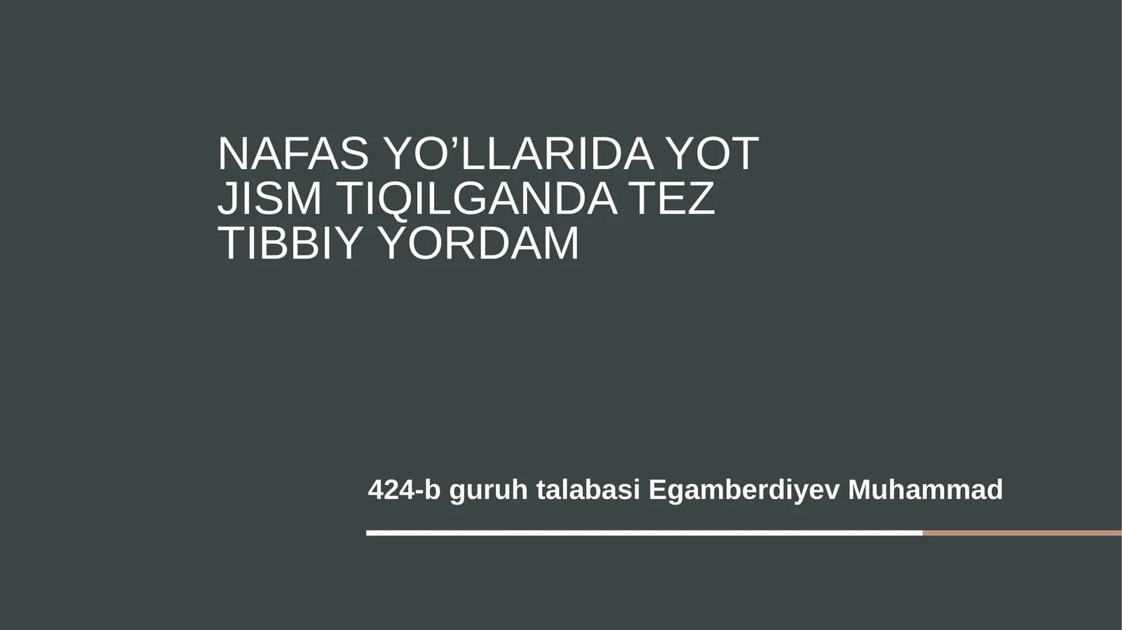 Nafas yo’llarida yot jism tiqilganda tez tibbiy yordam