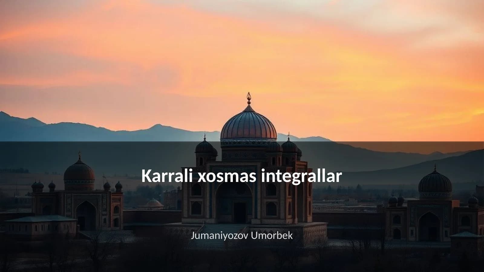 Karrali xosmas integrallar