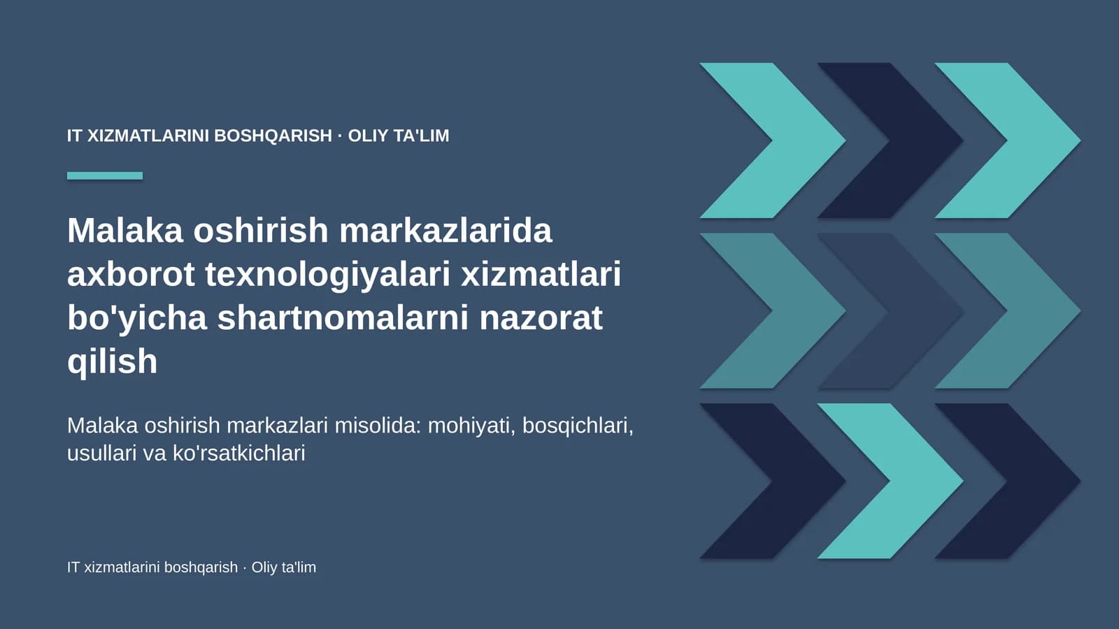 malaka oshirish markazlarida axborot texnologiyalari xizmatlari bo'yicha shartnomalarni nazorat qilish 1654