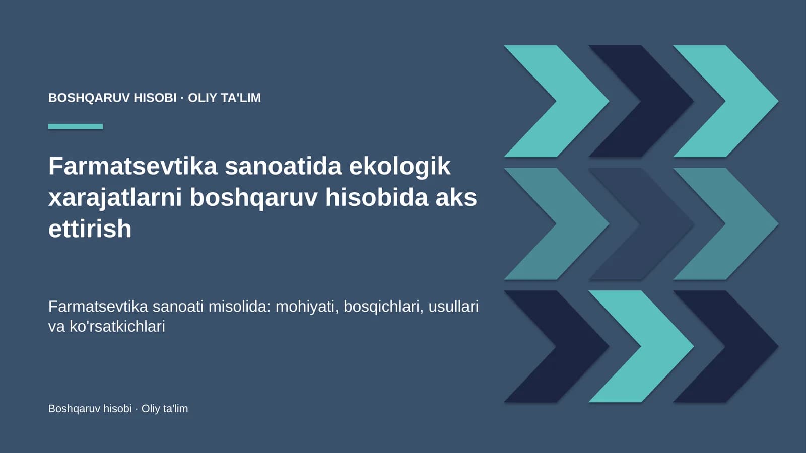 farmatsevtika sanoatida ekologik xarajatlarni boshqaruv hisobida aks ettirish 2698