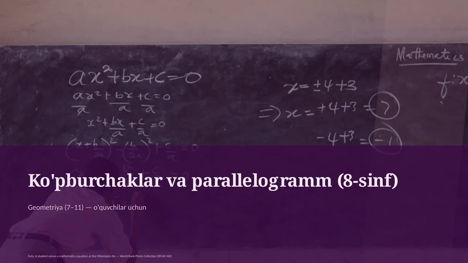 Ko'pburchaklar va parallelogramm (8-sinf)