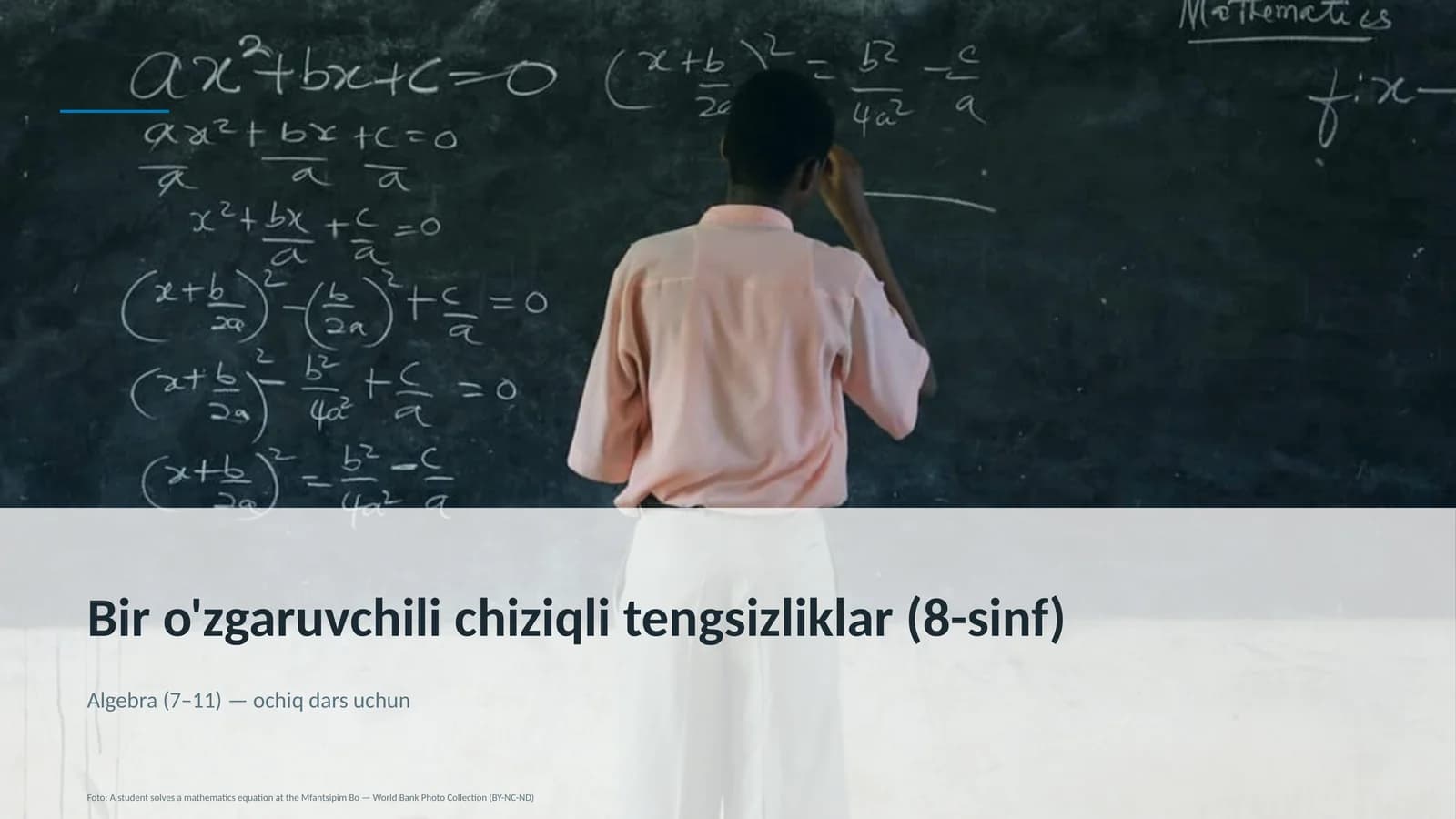 Bir o'zgaruvchili chiziqli tengsizliklar (8-sinf)