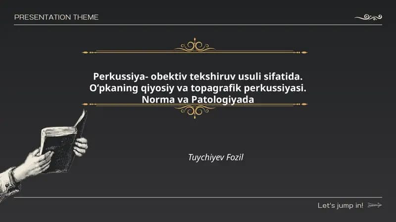 Perkussiya- obektiv tekshiruv usuli sifatida