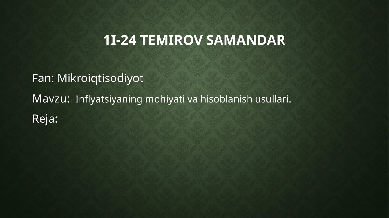 Inflyatsiyaning mohiyati