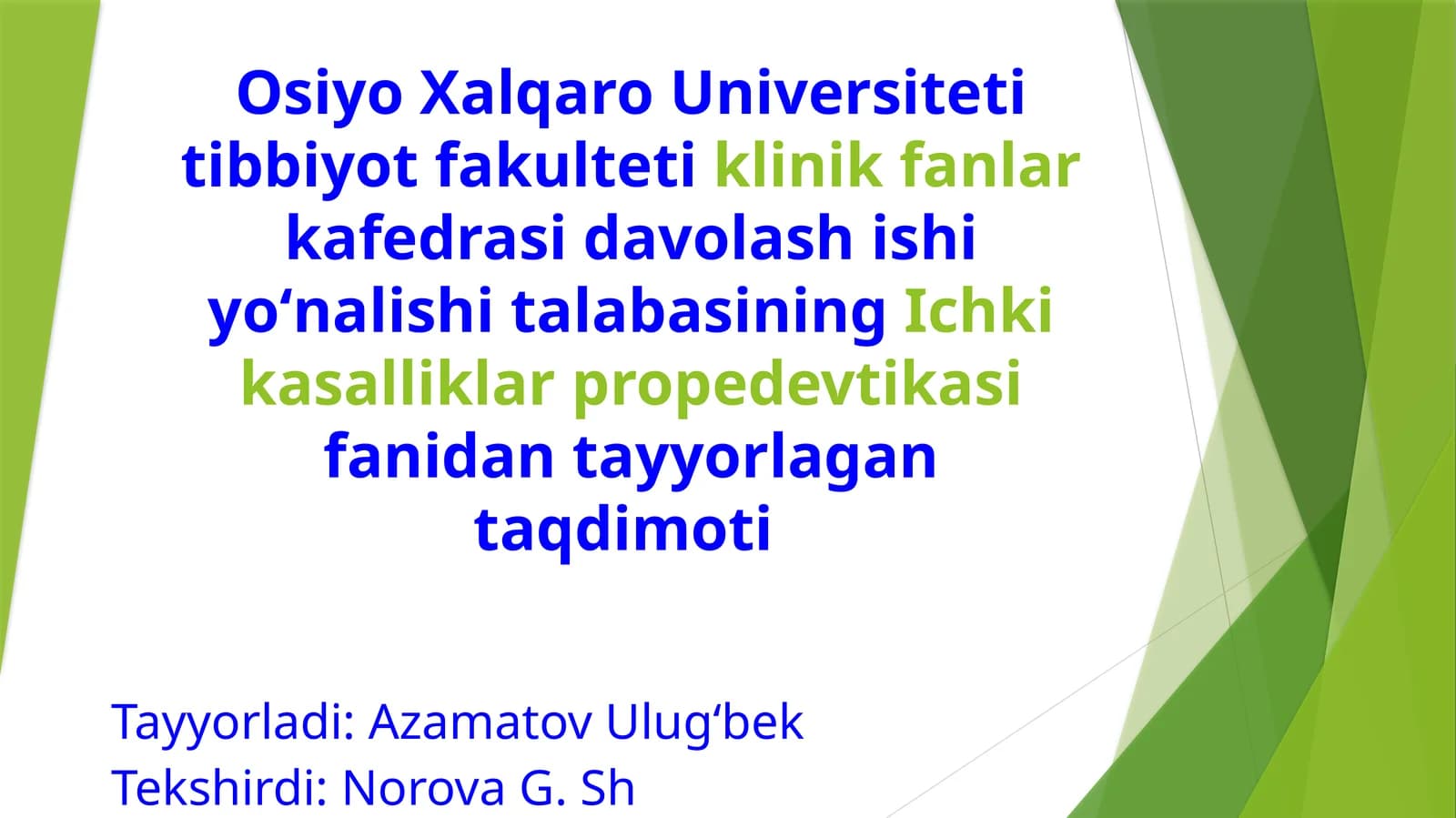 Nafas olish tizimi bilan kasallangan bemorlarni davolash