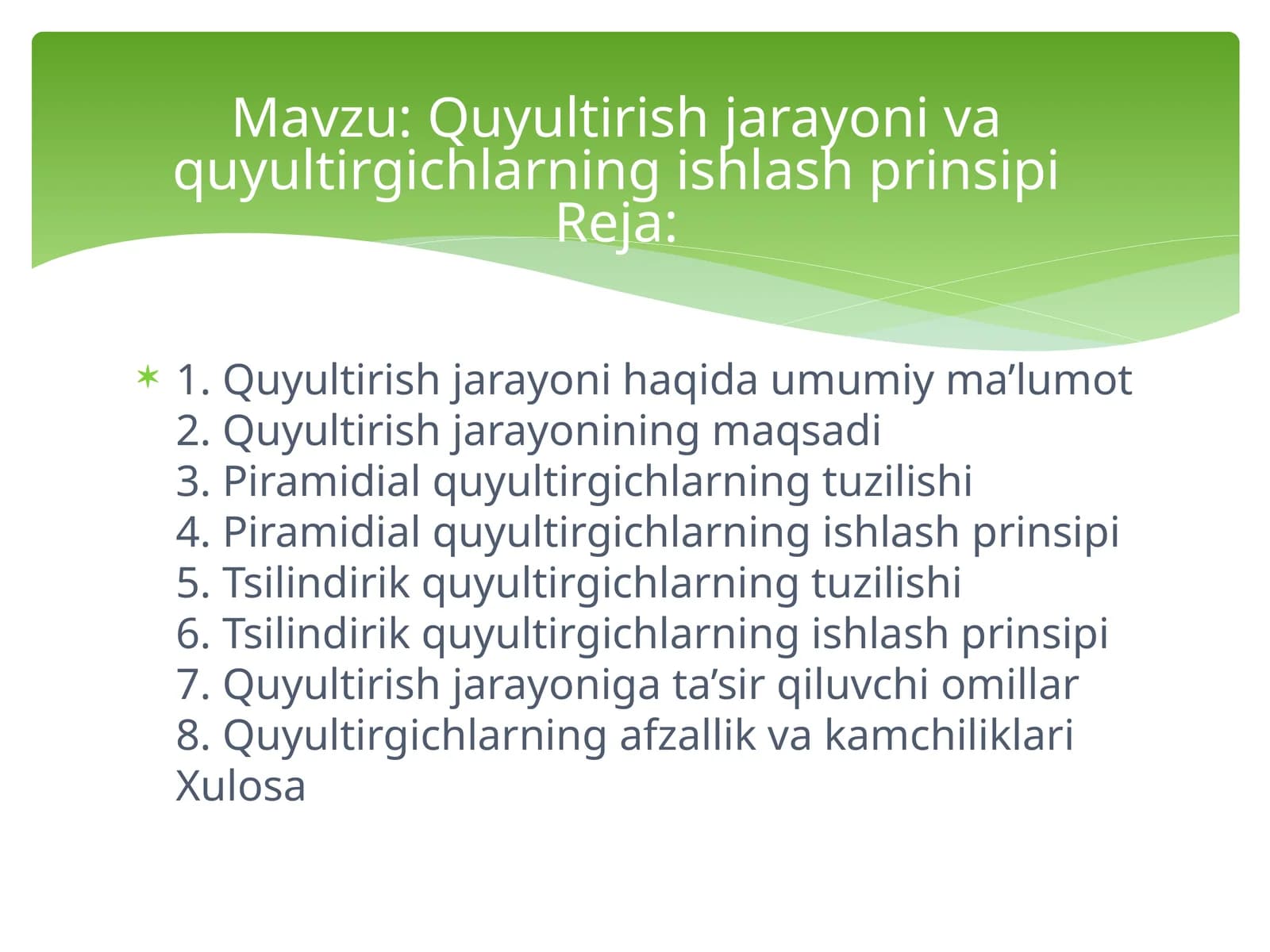 Piramidial quyultirgichlar tuzilishi