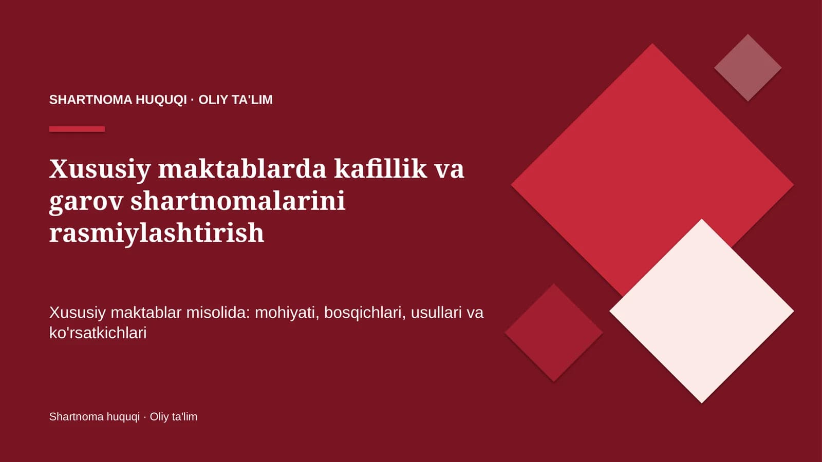 xususiy maktablarda kafillik va garov shartnomalarini rasmiylashtirish 1382