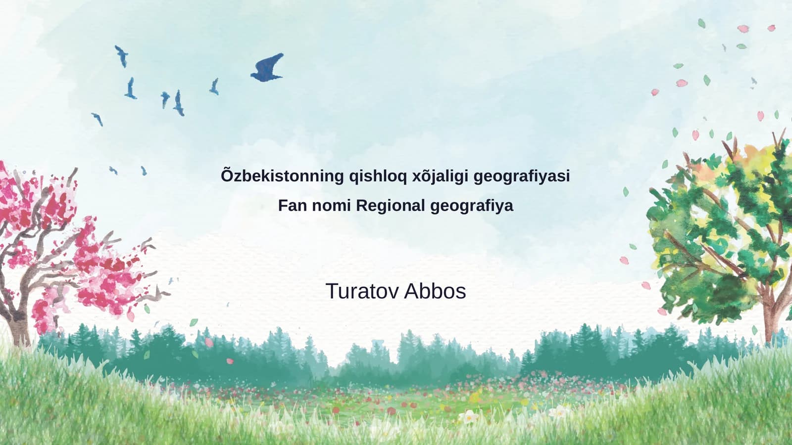 Õzbekistonning qishloq xõjaligi geografiyasi