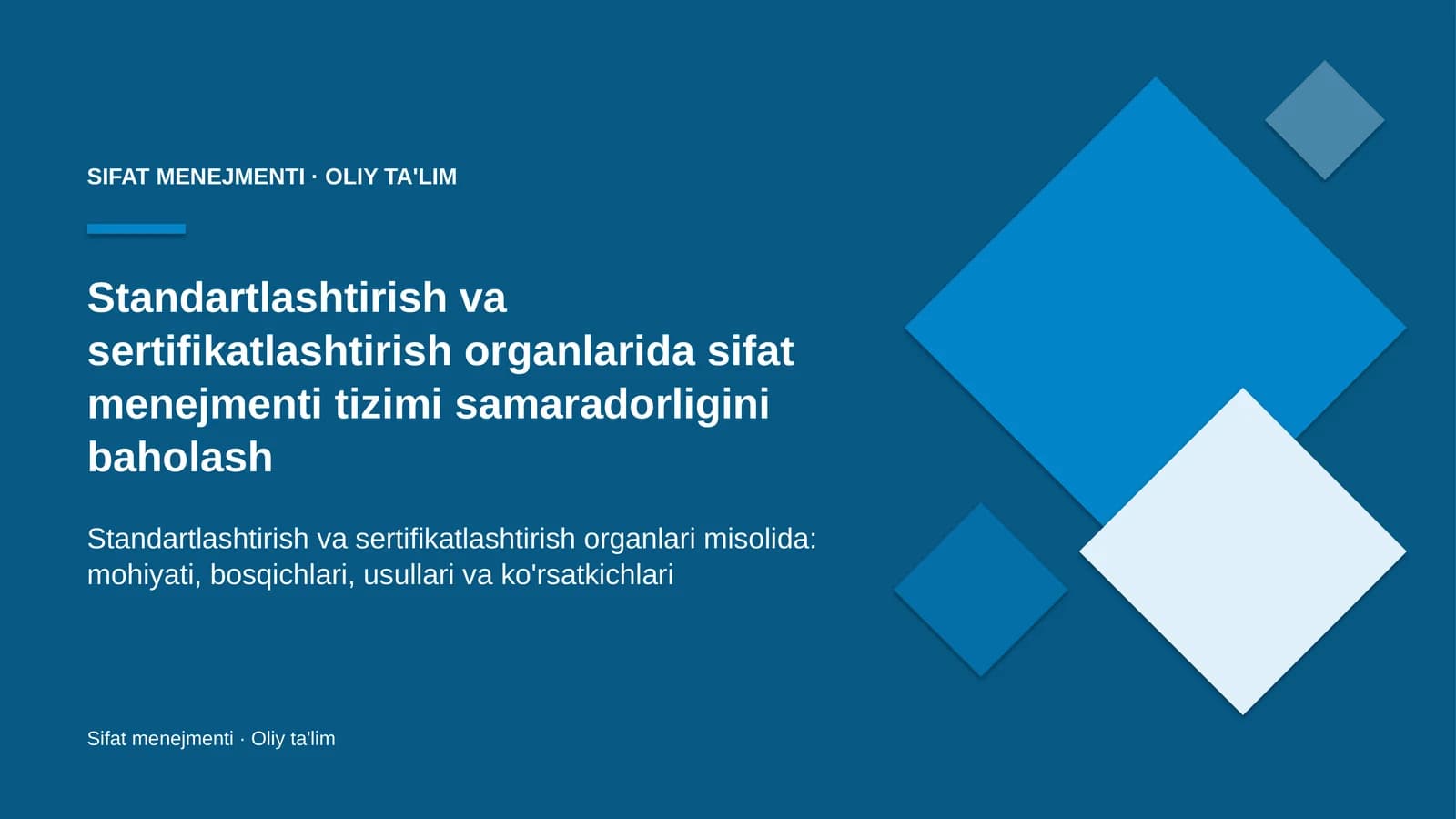 standartlashtirish va sertifikatlashtirish organlarida sifat menejmenti tizimi samaradorligini baholash 4897