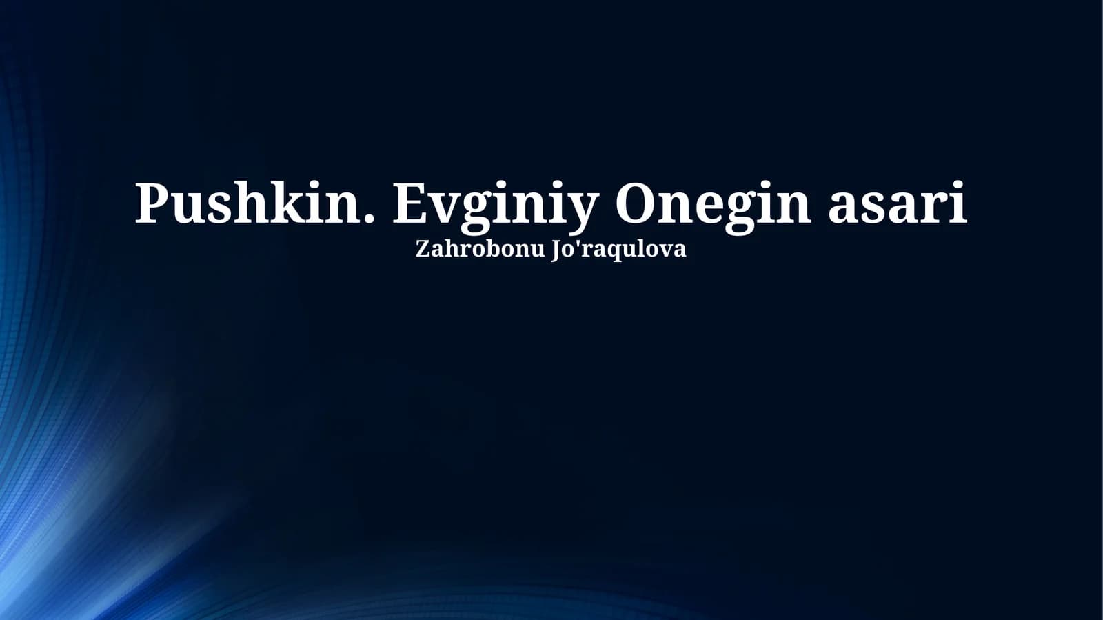 Pushkin. Evginiy Onegin asari