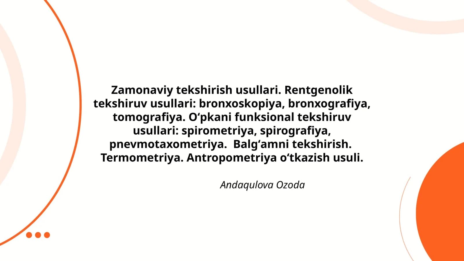 Zamonaviy tekshirish usullari