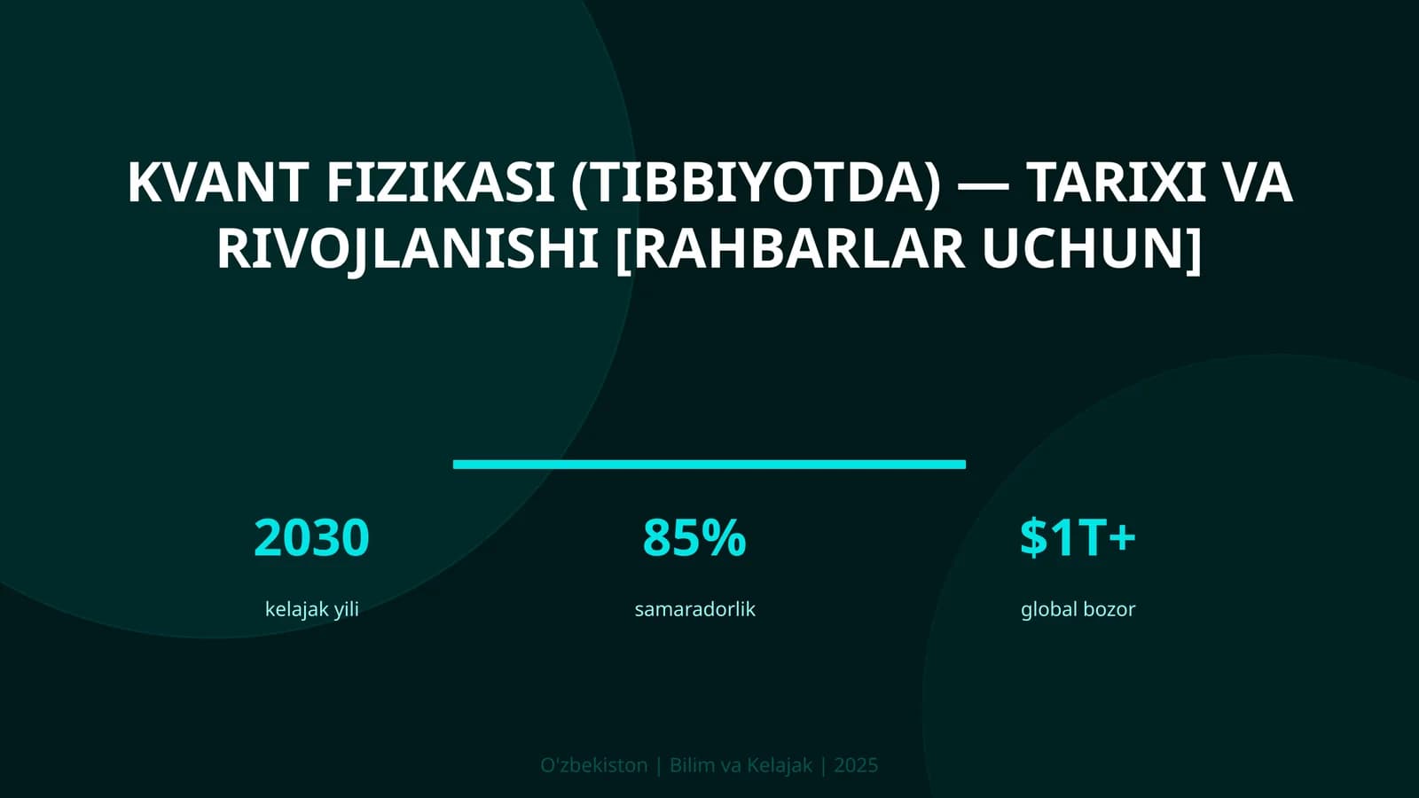 Kvant fizikasi (Tibbiyotda) — tarixi va rivojlanishi [rahbarlar uchun]