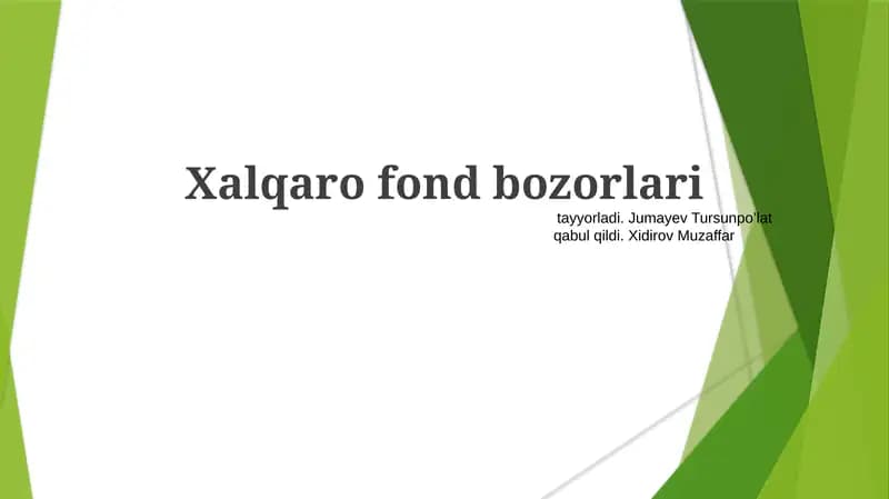 Xalqaro fond bozorlari