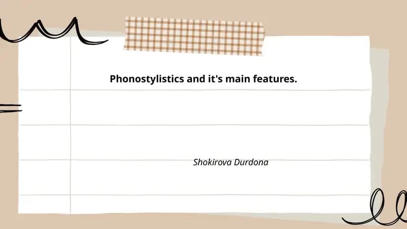 Phonostylistics
