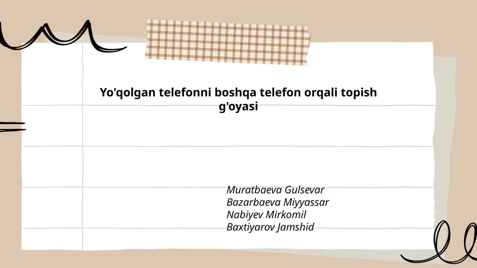Yo'qolgan telefonni boshqa telefon orqali topish g'oyasi