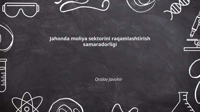 Jahonda moliya sektorini raqamlashtirish samaradorligi