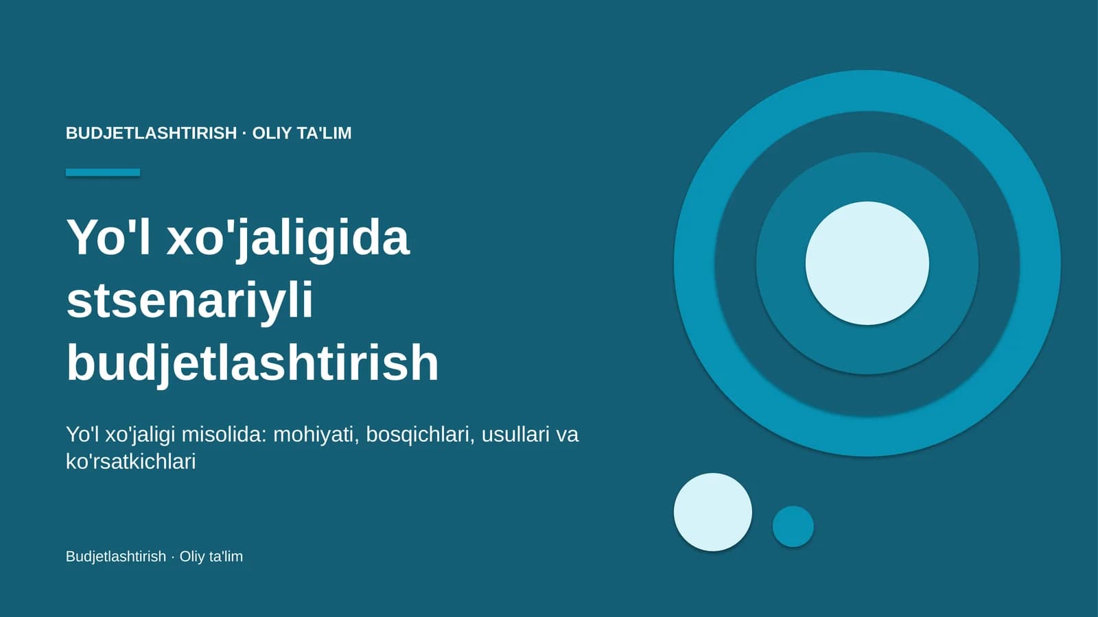 yo'l xo'jaligida stsenariyli budjetlashtirish 2858