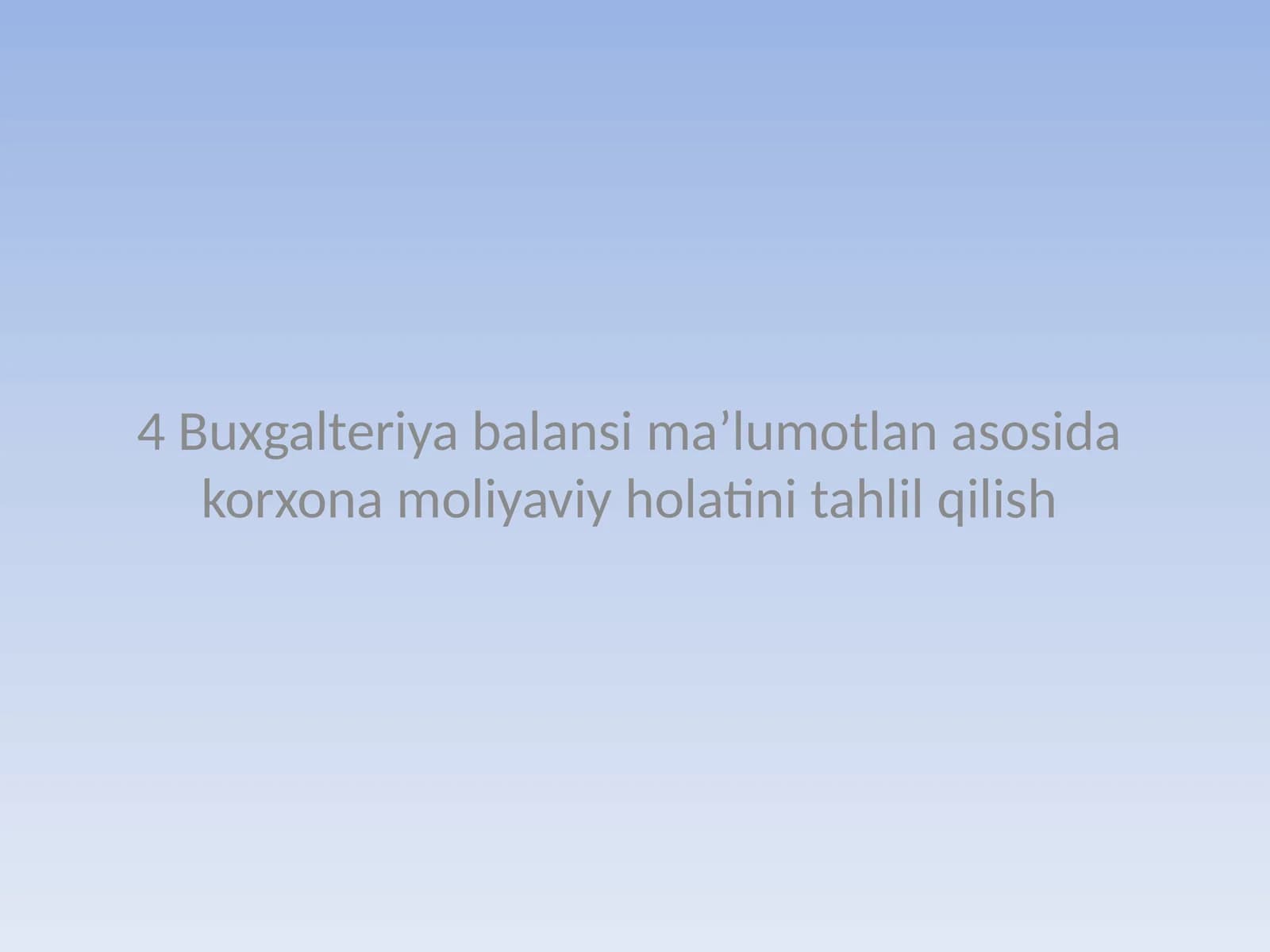 Buxgalteriya balansi tahlili